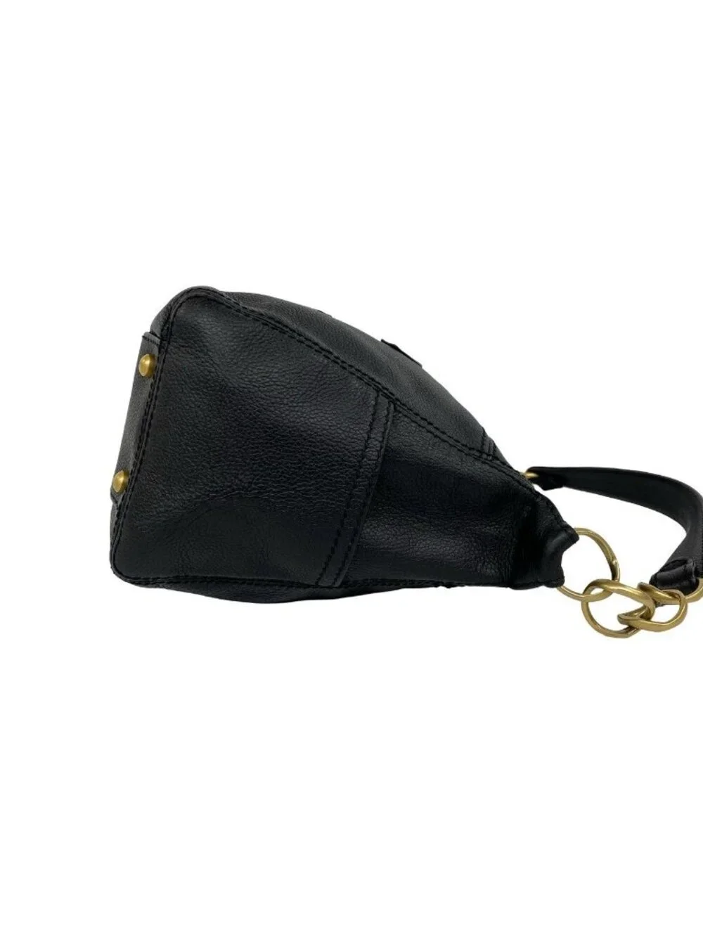 Chanel CC Logo Leather Chain Shoulder Bag Mini Tote Black